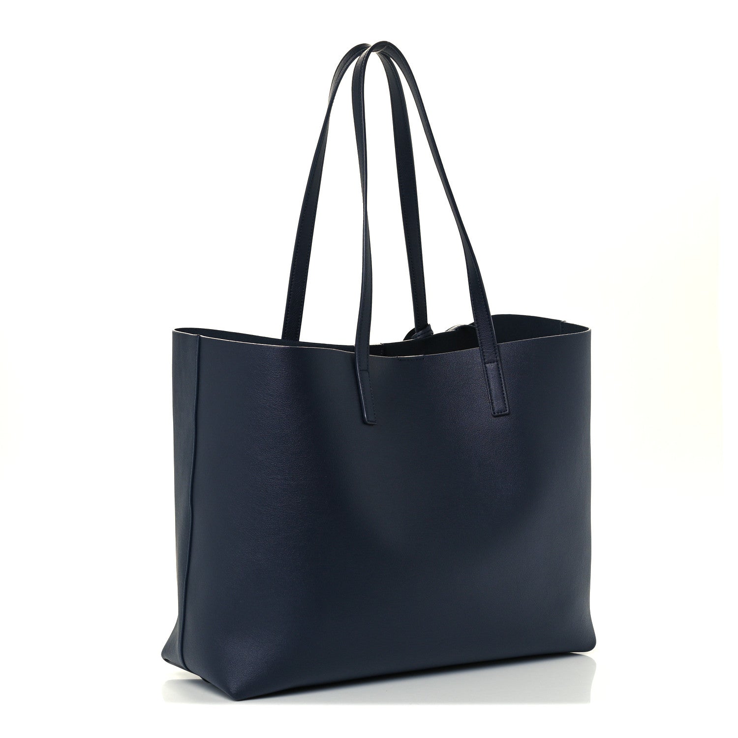 Saint Laurent Calfskin Large Shopping Tote Deep Marine 3 of 11