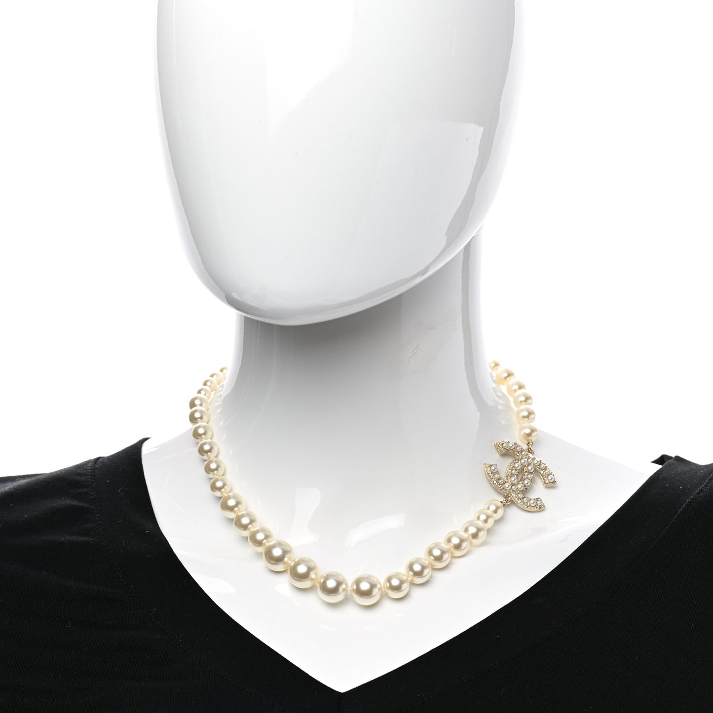 Pearl CC 100th Anniversary Necklace Light Gold