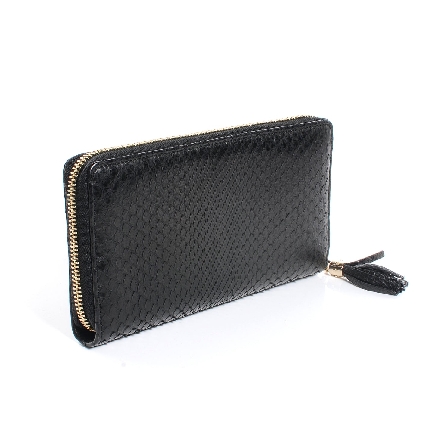 Python Soho Zip Around Wallet Black