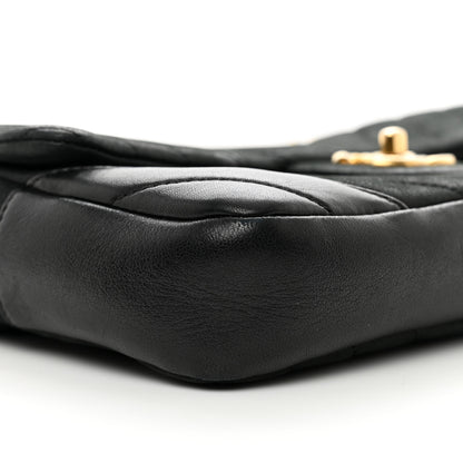 Chanel Suede Lambskin Chevron Quilted Flap Black 9 of 10