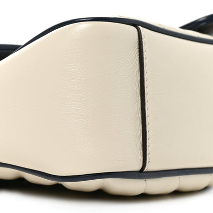 Gucci Vintage Effect Calfskin Matelasse Diagonal Small Torchon GG Marmont Shoulder Bag Mystic White Blue Agata 8 of 9