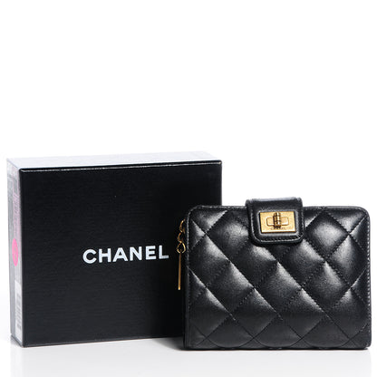 Chanel Lambskin Quilted Mademoiselle Compact Wallet Black 7 of 7