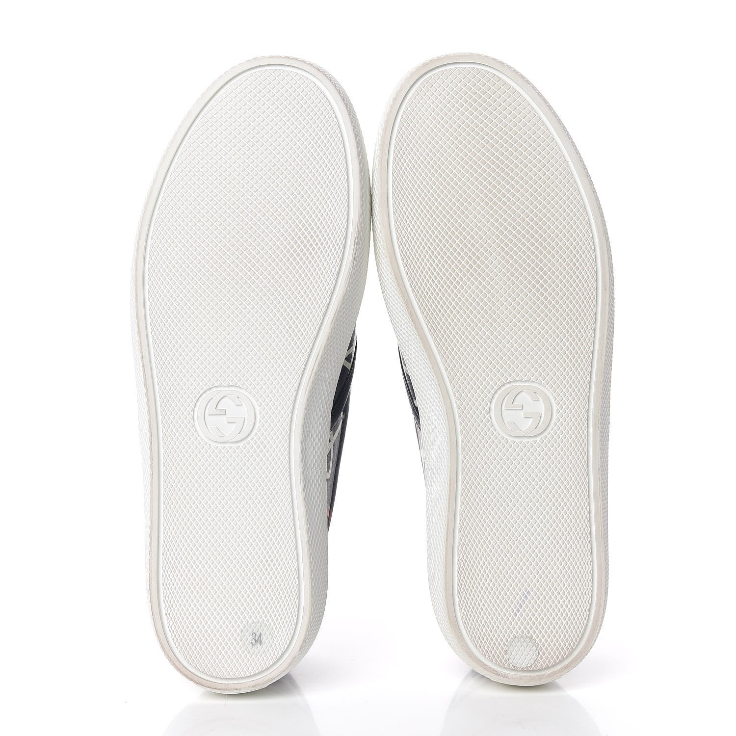 Gucci Calfskin GucciGhost Print Womens Slip On Sneakers 34 Blue Agata Hibiscus Red 5 of 10
