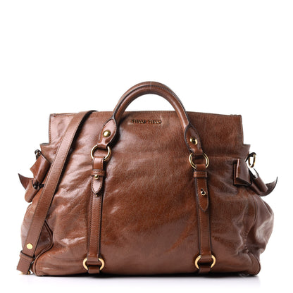 Miu Miu Vitello Lux Medium Bow Bag Palissandro 1 of 12