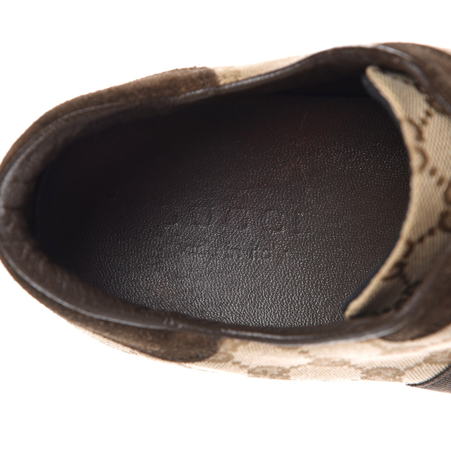 GG Monogram Suede Web Mens Sneakers 10 Brown
