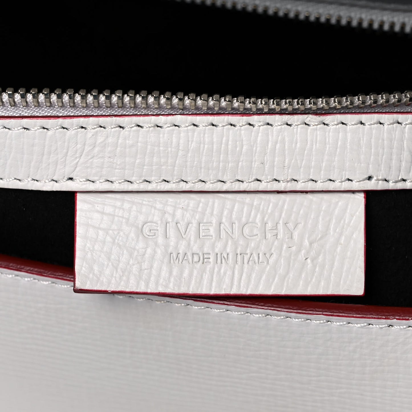 Textured Calfskin Medium Pandora Box Crossbody Bag White