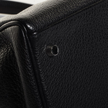 Hermes Taurillon Clemence Shoulder Kelly 40 Black 21 of 23