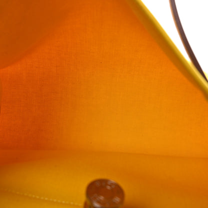 Hermes Vache Hunter Toile Herbag Zip 31 PM Lime Naturel 6 of 10