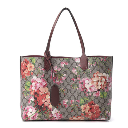 Gucci GG Supreme Monogram Blooms Medium Reversible Tote Beige Multicolor Dry Rose 1 of 19