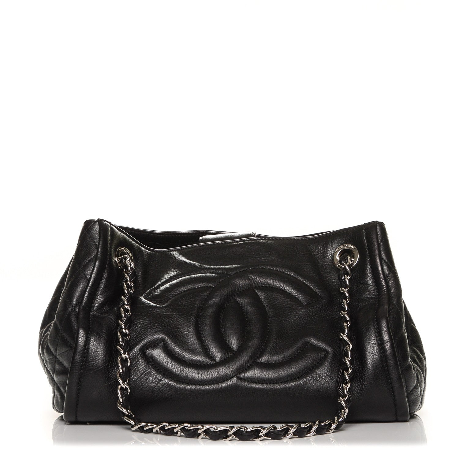 Chanel Calfskin CC Open Accordion Shoulder Bag Black 1 of 7