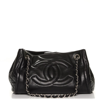 Chanel Calfskin CC Open Accordion Shoulder Bag Black 1 of 7