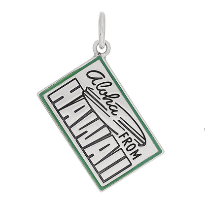 Tiffany Sterling Silver Enamel Hawaii Postcard Charm Blue 1 of 4