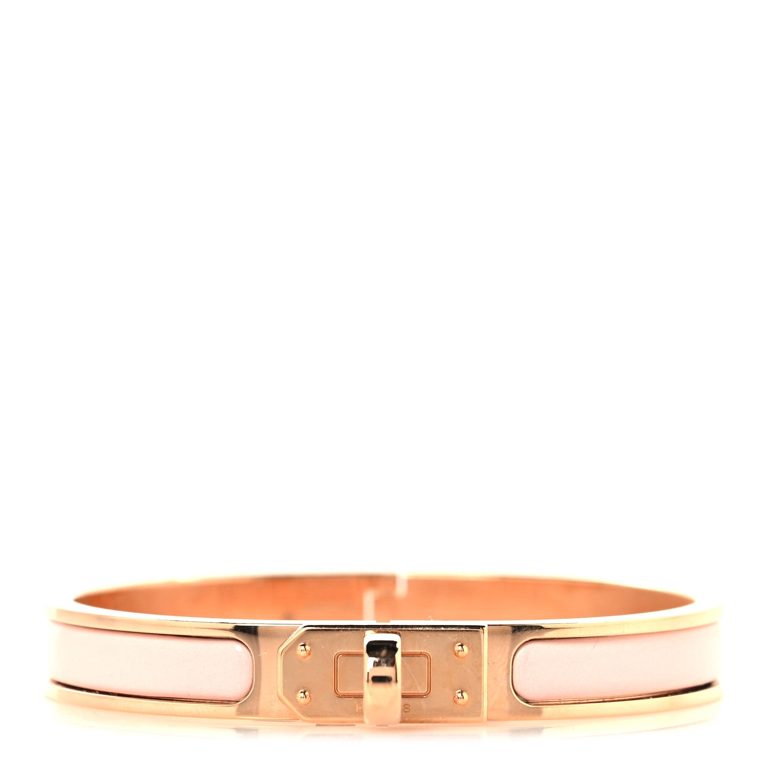 Hermes Enamel Mini Clic Kelly Bracelet PM Rose Candeur 1 of 5