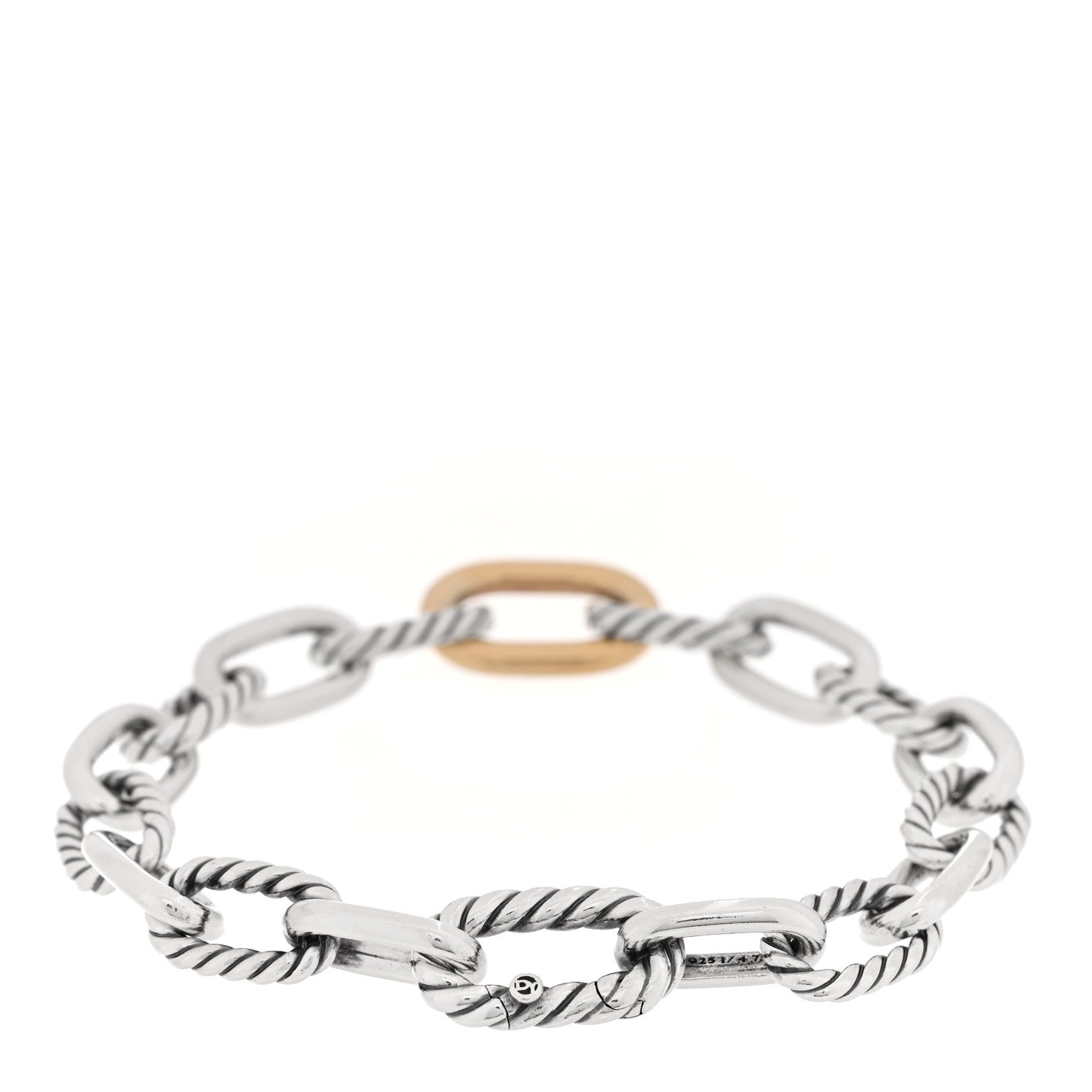 David Yurman Sterling Silver 18K Yellow Gold 8.5mm Madison Chain Bracelet 2 of 4