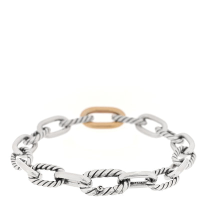 David Yurman Sterling Silver 18K Yellow Gold 8.5mm Madison Chain Bracelet 2 of 4