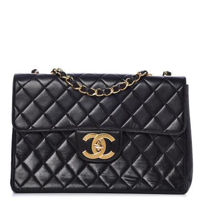 Chanel Lambskin Quilted Jumbo Single Flap Black 1 of 12