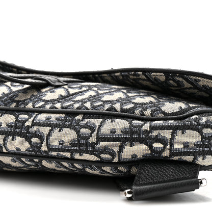 Christian Dior Oblique Mens Saddle Bag Blue 9 of 10