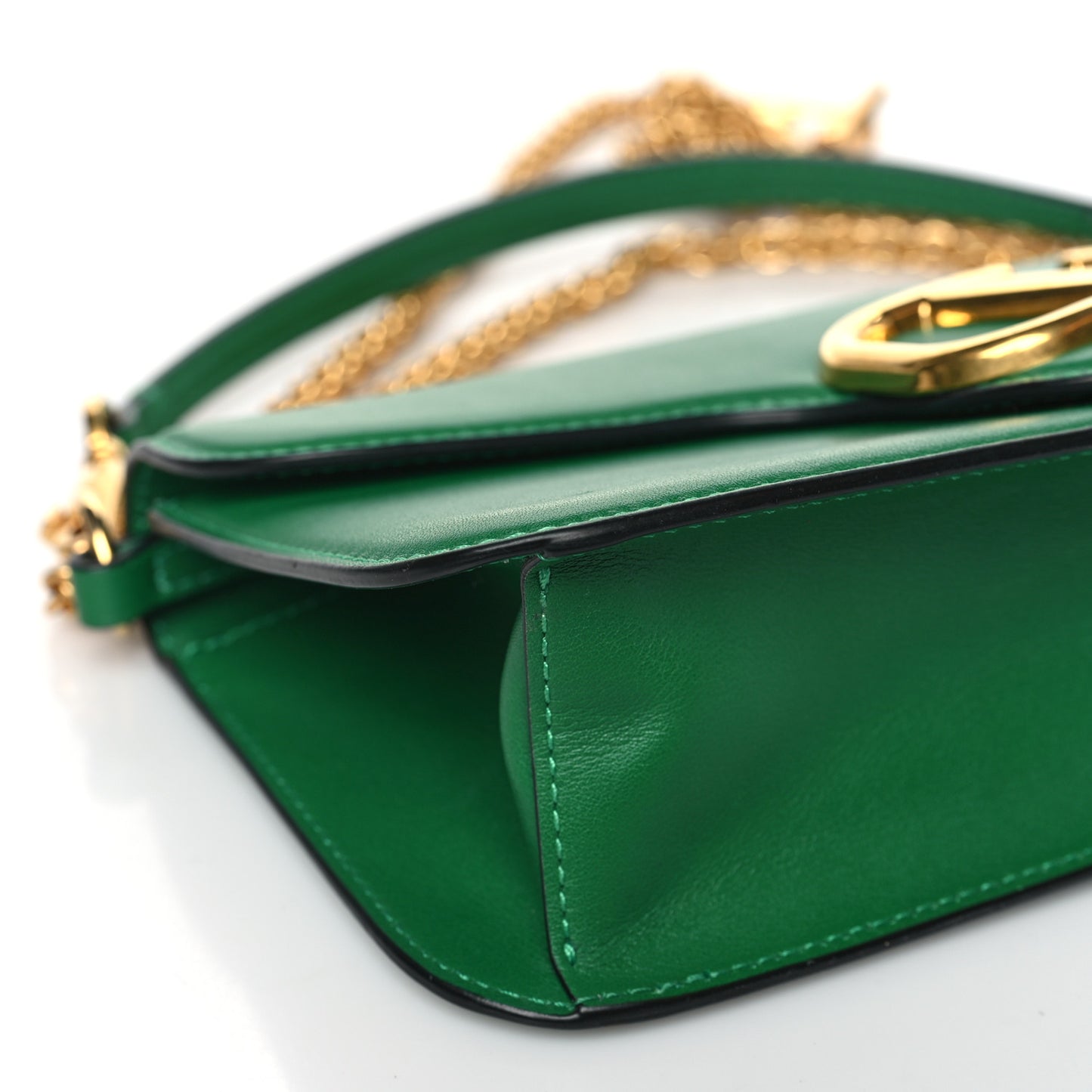 Calfskin Vlogo Loco Shoulder Bag Gea Green