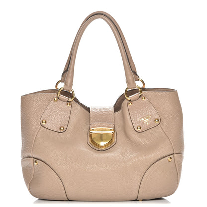 Prada Vitello Daino Pushlock Tote Sughero 1 of 10
