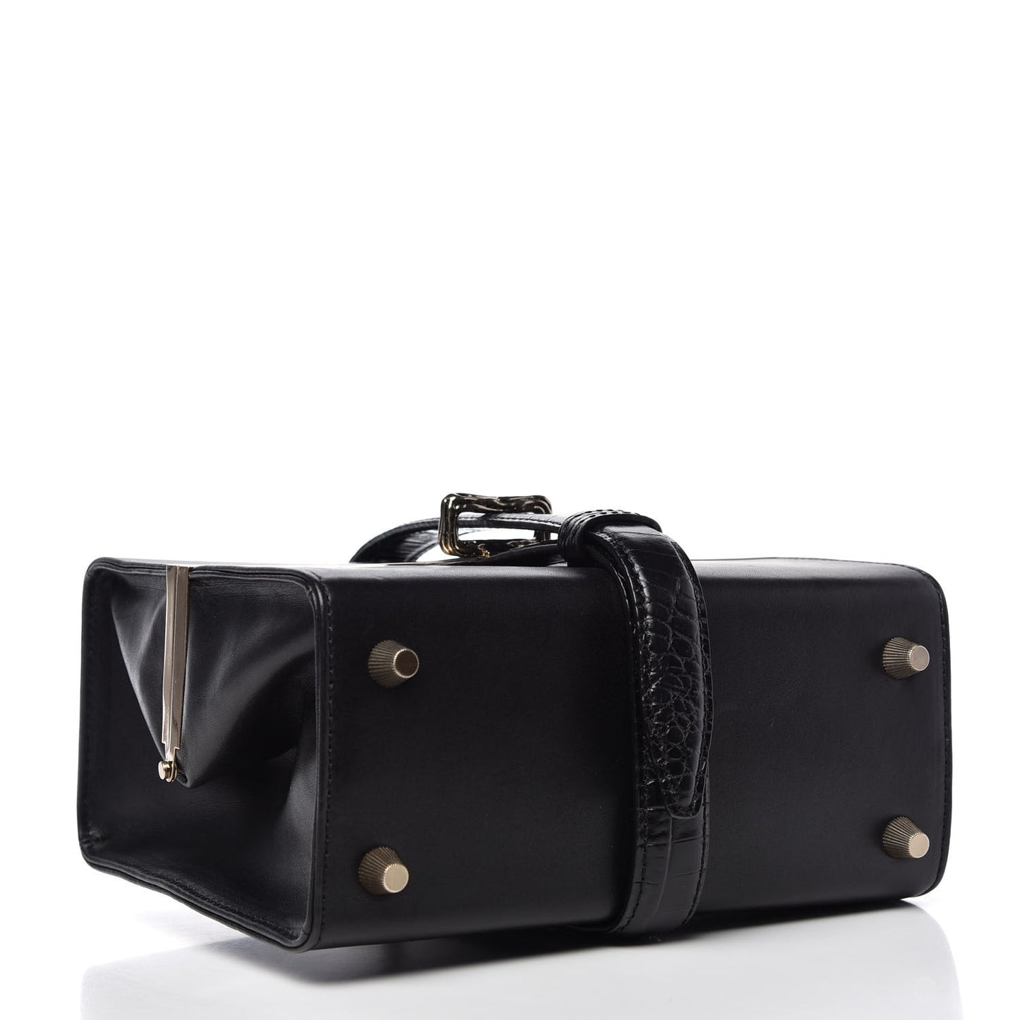 Calfskin Crocodile Embossed Tai Dopp Kit Bag Black