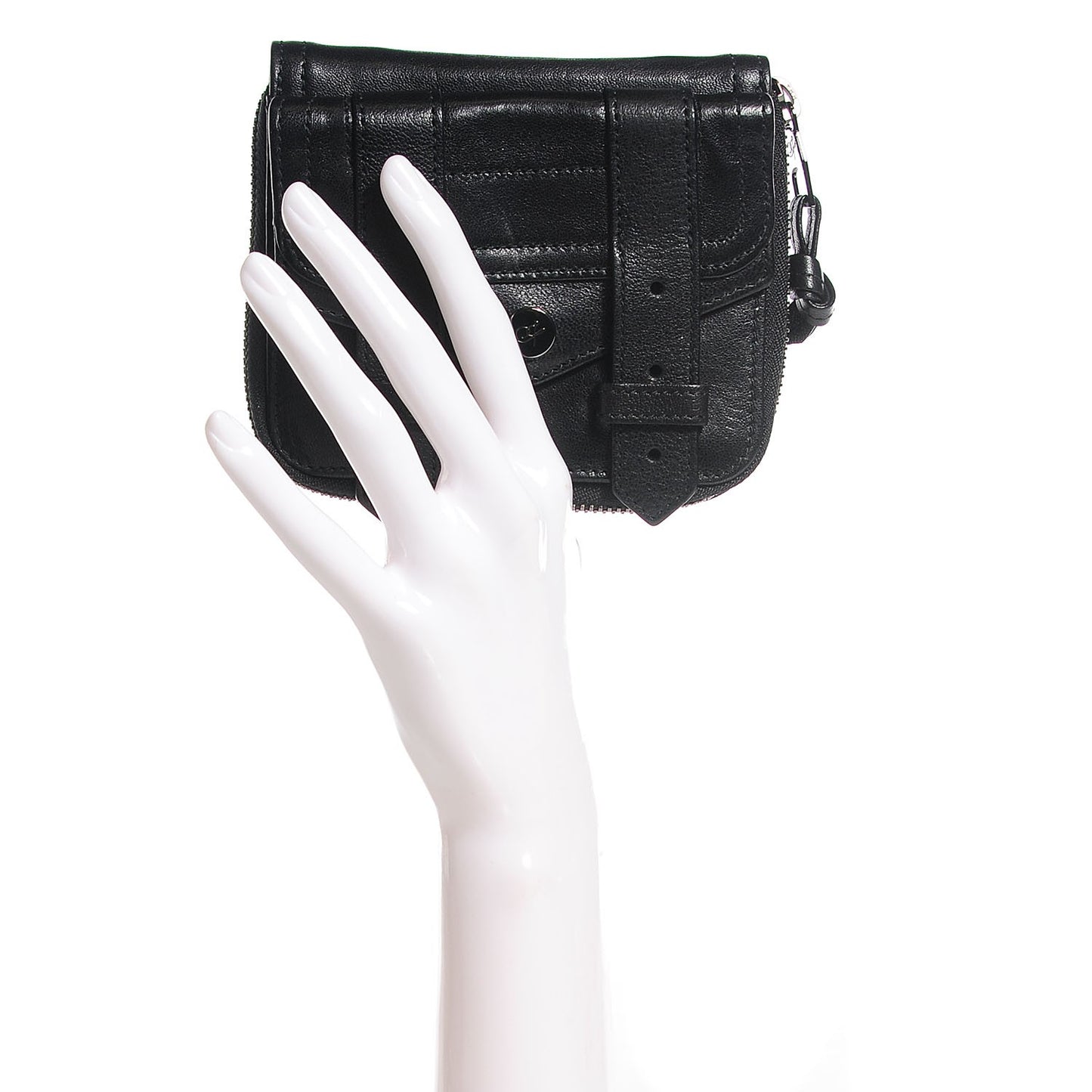 Lambskin Small PS1 Zip Wallet Black