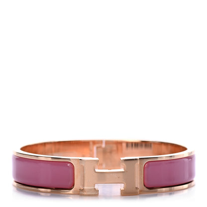 Hermes Enamel Narrow Clic Clac H Bracelet PM Rose Patch 1 of 4