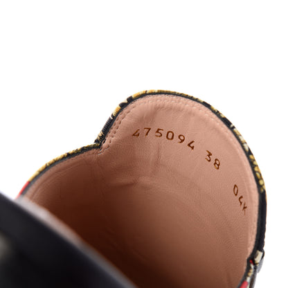Gucci Twill Flora Womens Princetown Slippers 38 Red Black 10 of 11