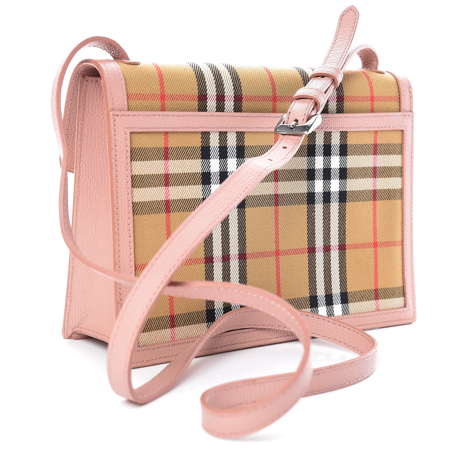 Burberry Grainy Calfskin Vintage Check Small Macken Crossbody Bag Ash Rose 3 of 14