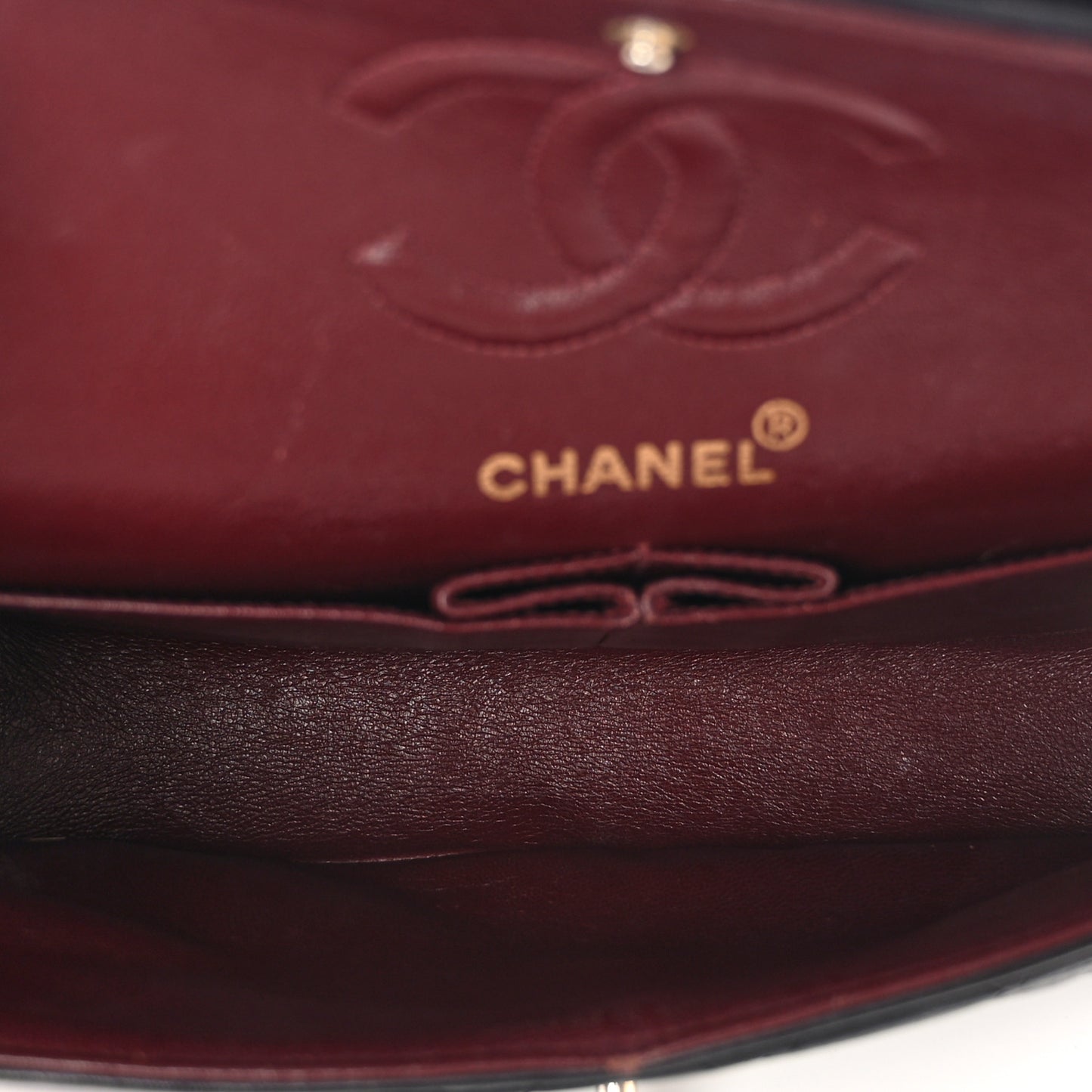 Lambskin Quilted Medium Double Flap Black