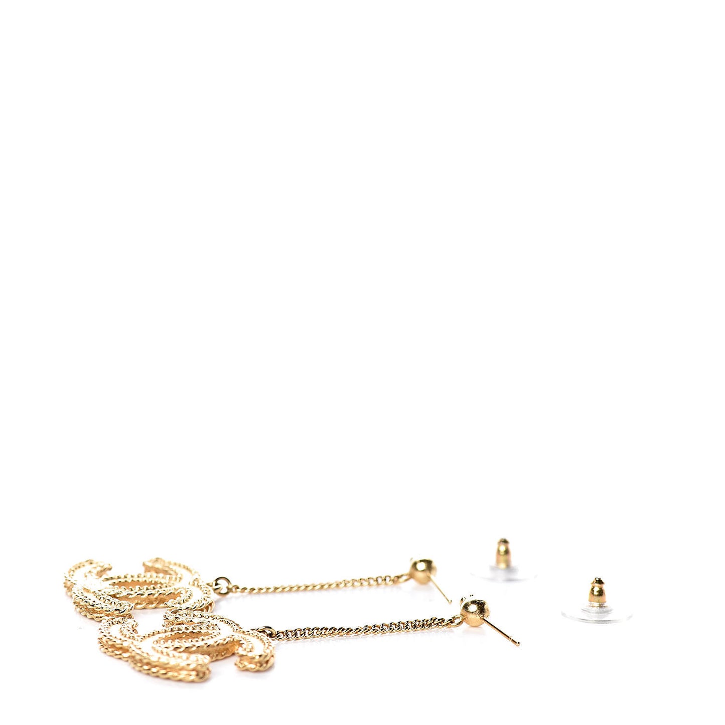 CC Drop Earrings Matte Gold
