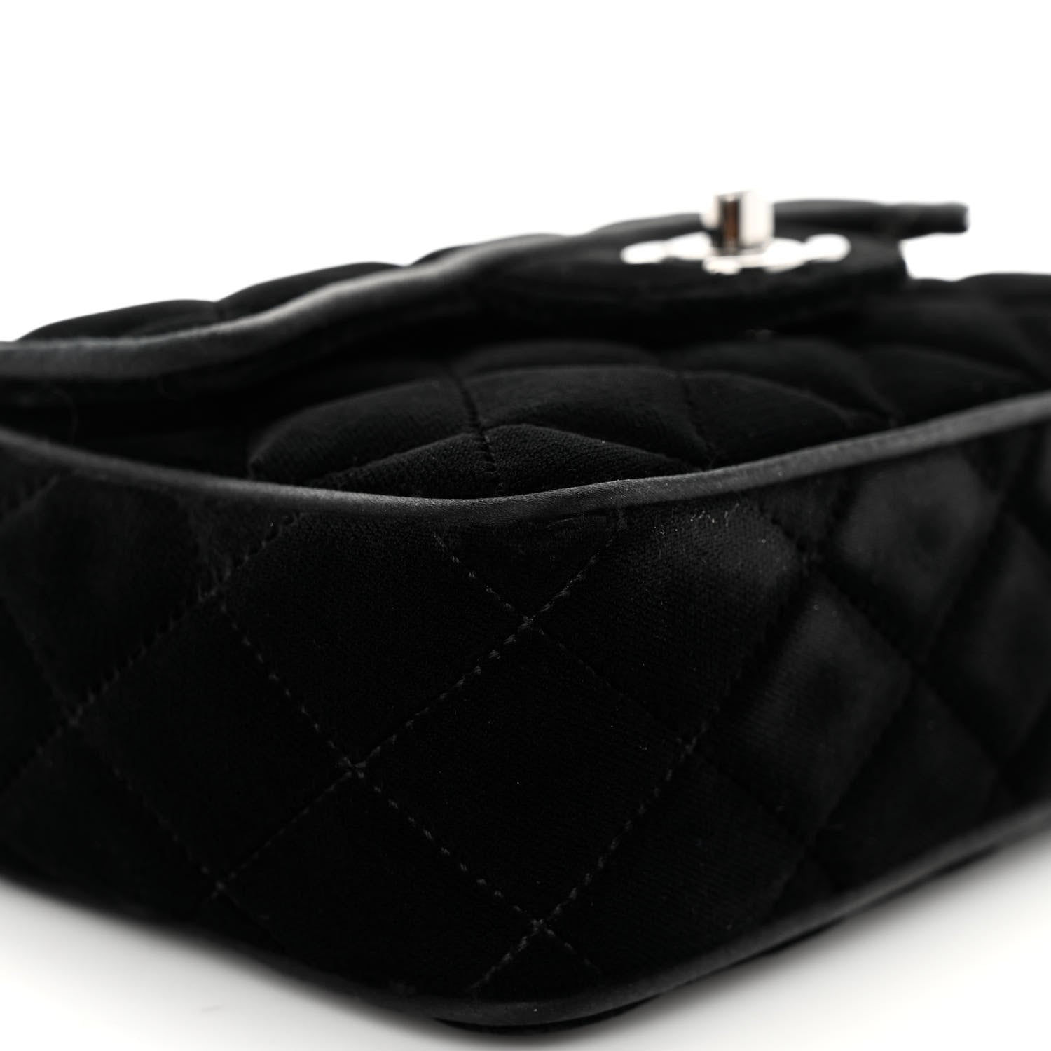 Chanel Velvet Quilted Mini Square Flap Black 8 of 11