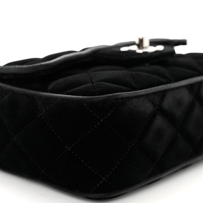 Chanel Velvet Quilted Mini Square Flap Black 8 of 11