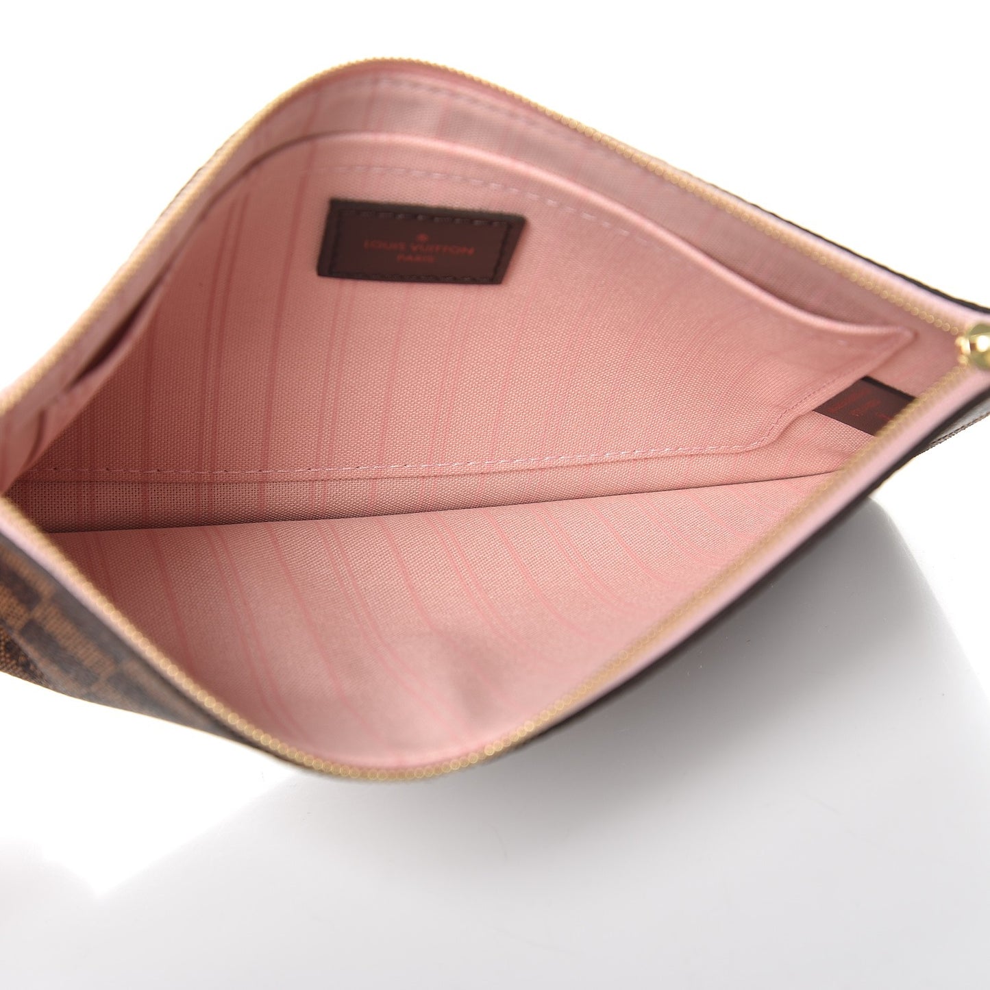 Damier Ebene Neverfull MM GM Pochette Rose Ballerine
