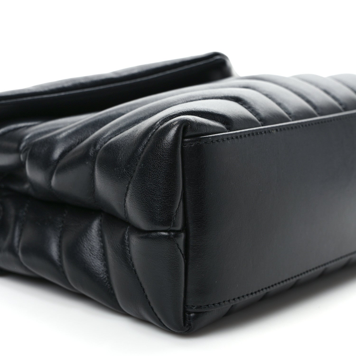 Saint Laurent Calfskin Y Quilted Monogram Monochrome Small Loulou Chain Satchel Black 8 of 9