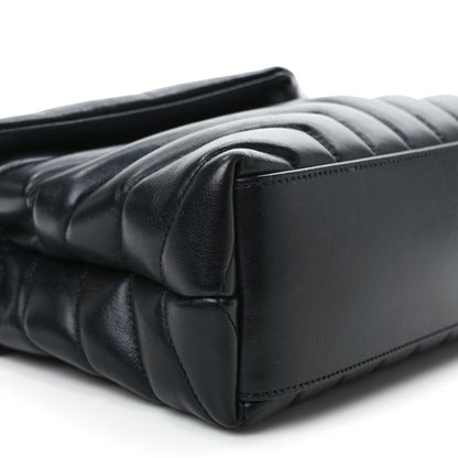Saint Laurent Calfskin Y Quilted Monogram Monochrome Small Loulou Chain Satchel Black 8 of 9