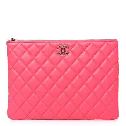 Chanel Caviar Quilted Medium Cosmetic Case Pink 1 of 9