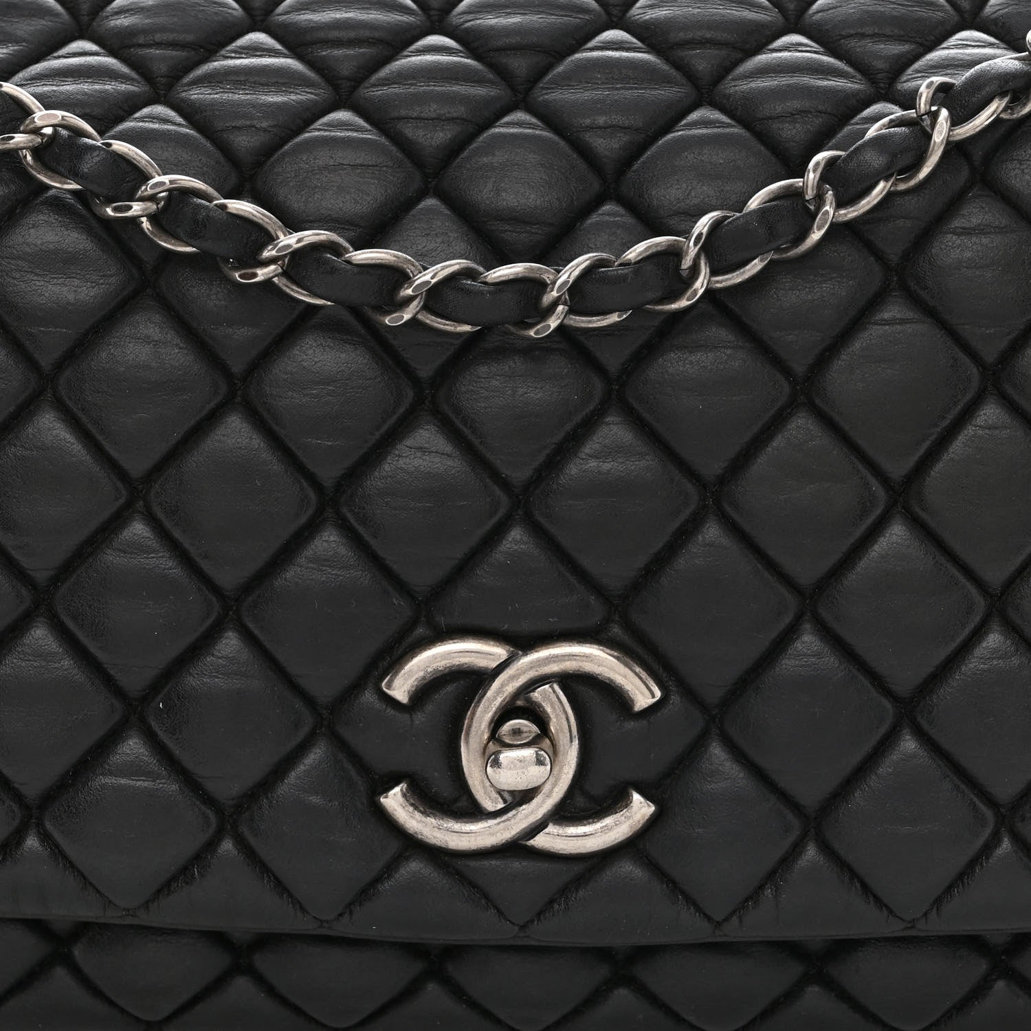 Chanel Iridescent Calfskin Small New Bubble Quilt Flap Black 8 of 10