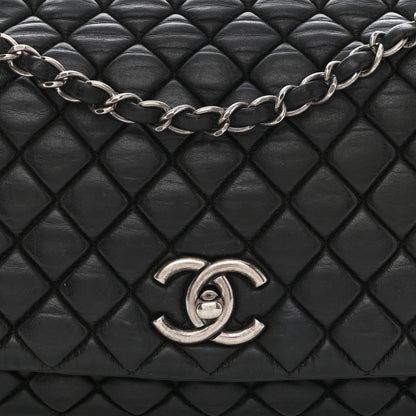 Chanel Iridescent Calfskin Small New Bubble Quilt Flap Black 8 of 10