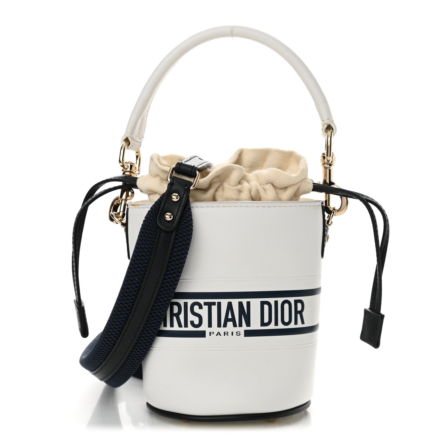 Christian Dior Calfskin Micro Dior Vibe Bucket White Blue 1 of 15