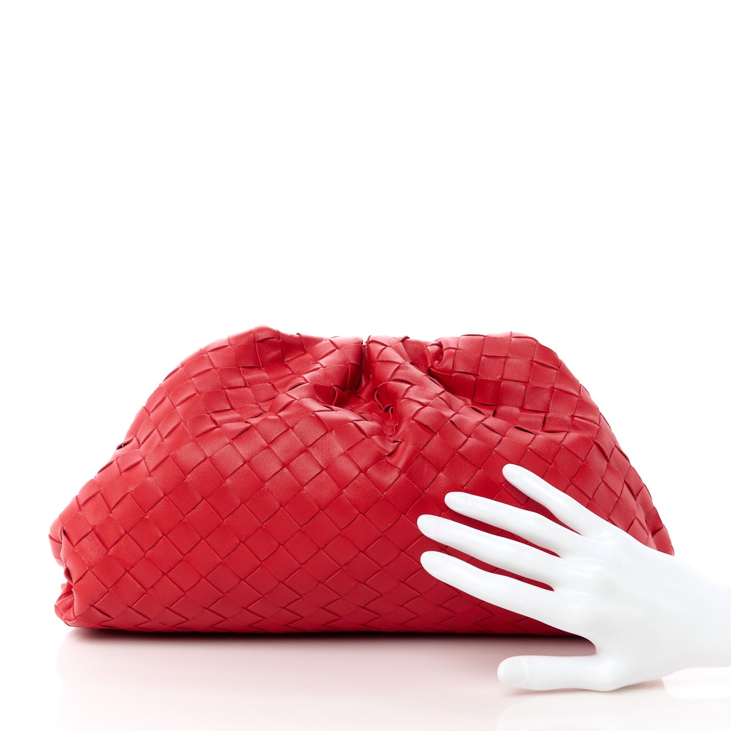 Nappa Maxi Intrecciato The Pouch Oversized Clutch Bright Red