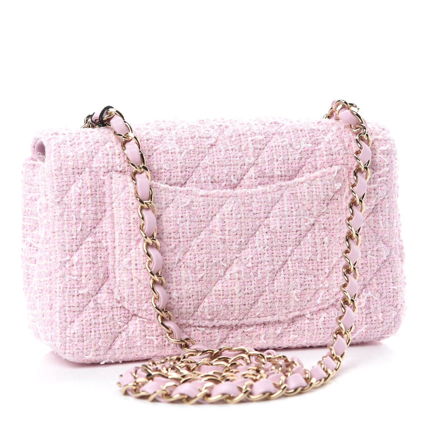 Chanel Tweed Quilted Mini Rectangular Flap Pink 3 of 10