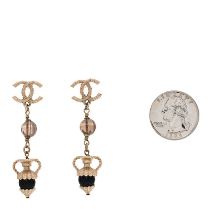 Chanel Metal Gripoix CC Drop Earrings Gold 2 of 4