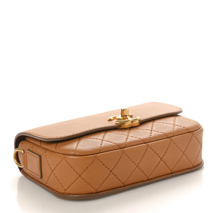 Chanel Calfskin Quilted Multi Pouching Flap And Coin Purse Beige 5 of 11