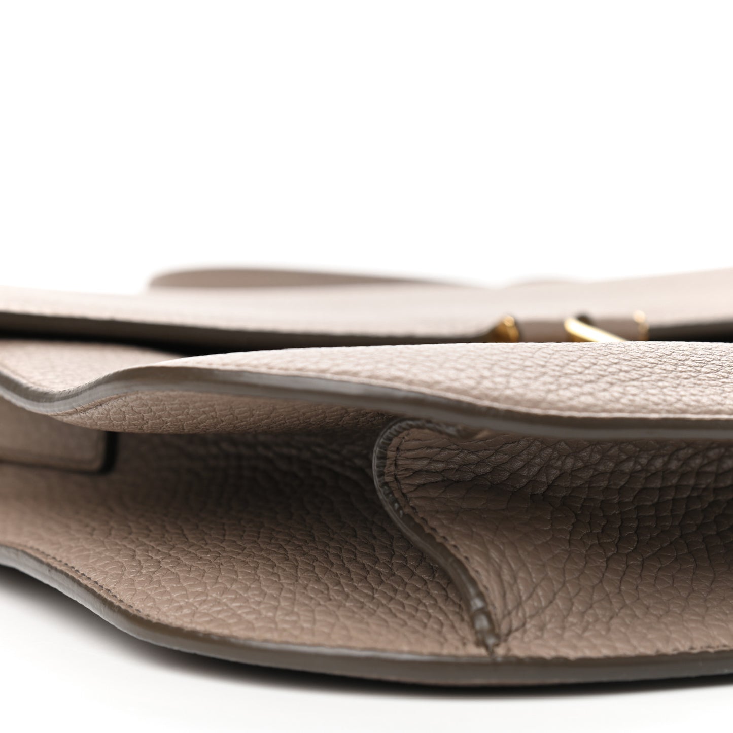 Grained Calfskin Large T Clasp Tara Crossbody Bag Silk Taupe