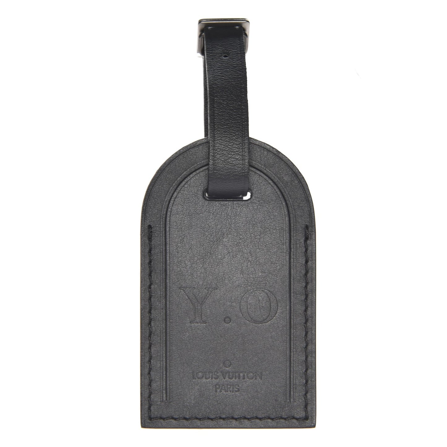 Calfskin Luggage Tag Black