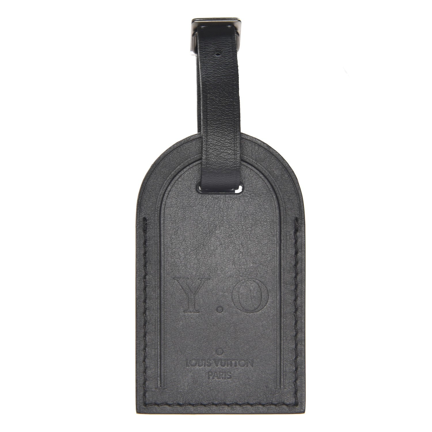 Louis Vuitton Calfskin Luggage Tag Black 1 of 4