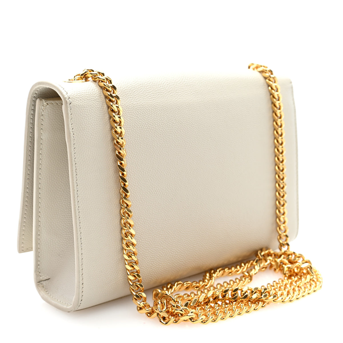 Saint Laurent Grain De Poudre Small Monogram Kate Satchel Crema Soft 3 of 9