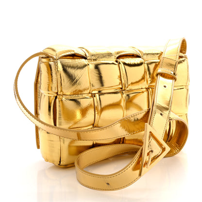 Bottega Veneta Mirror Lambskin Maxi Intreccio Padded Cassette Crossbody Bag Gold 3 of 10