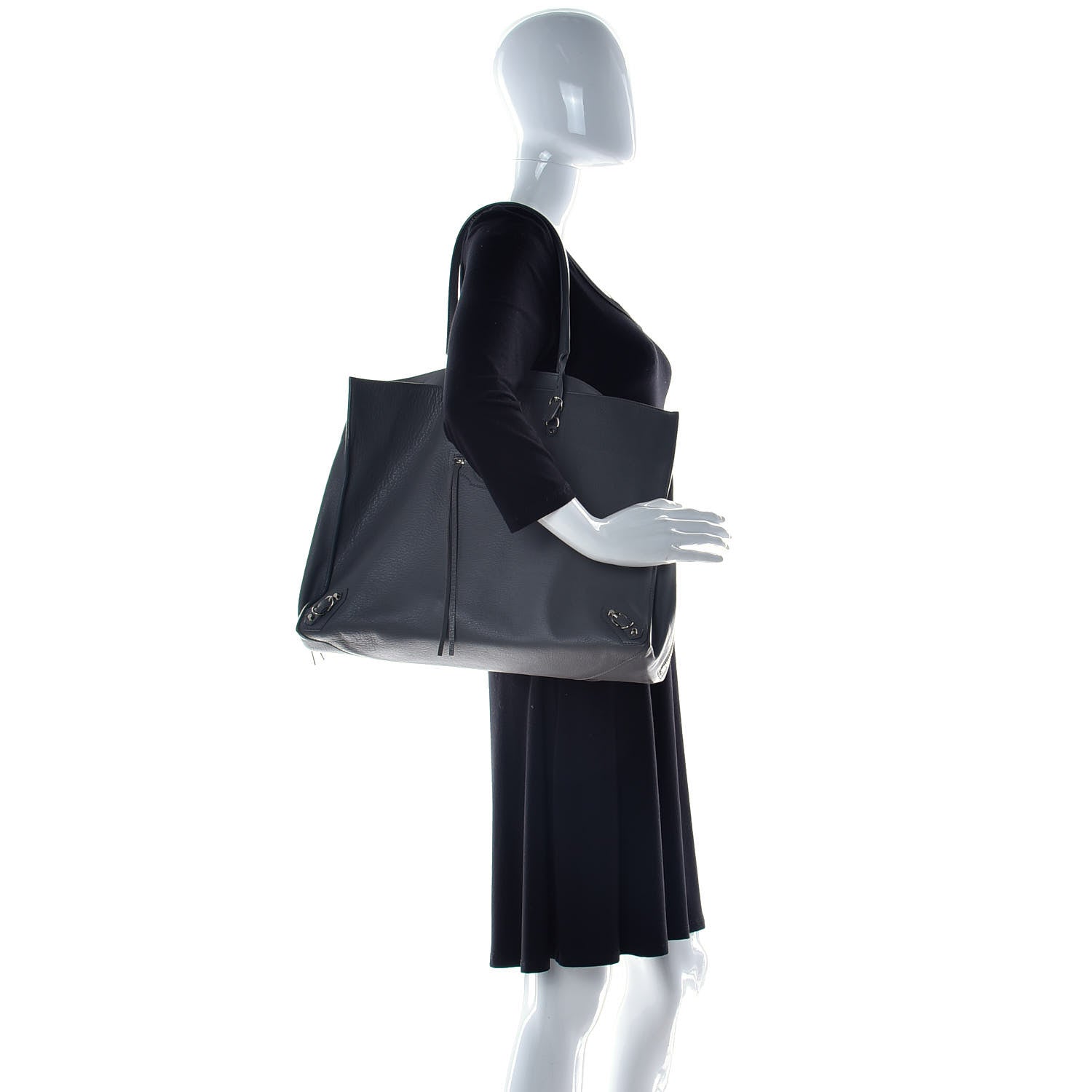 Balenciaga Veau Papier A4 Zip Around Tote Gris Acier 3 of 12