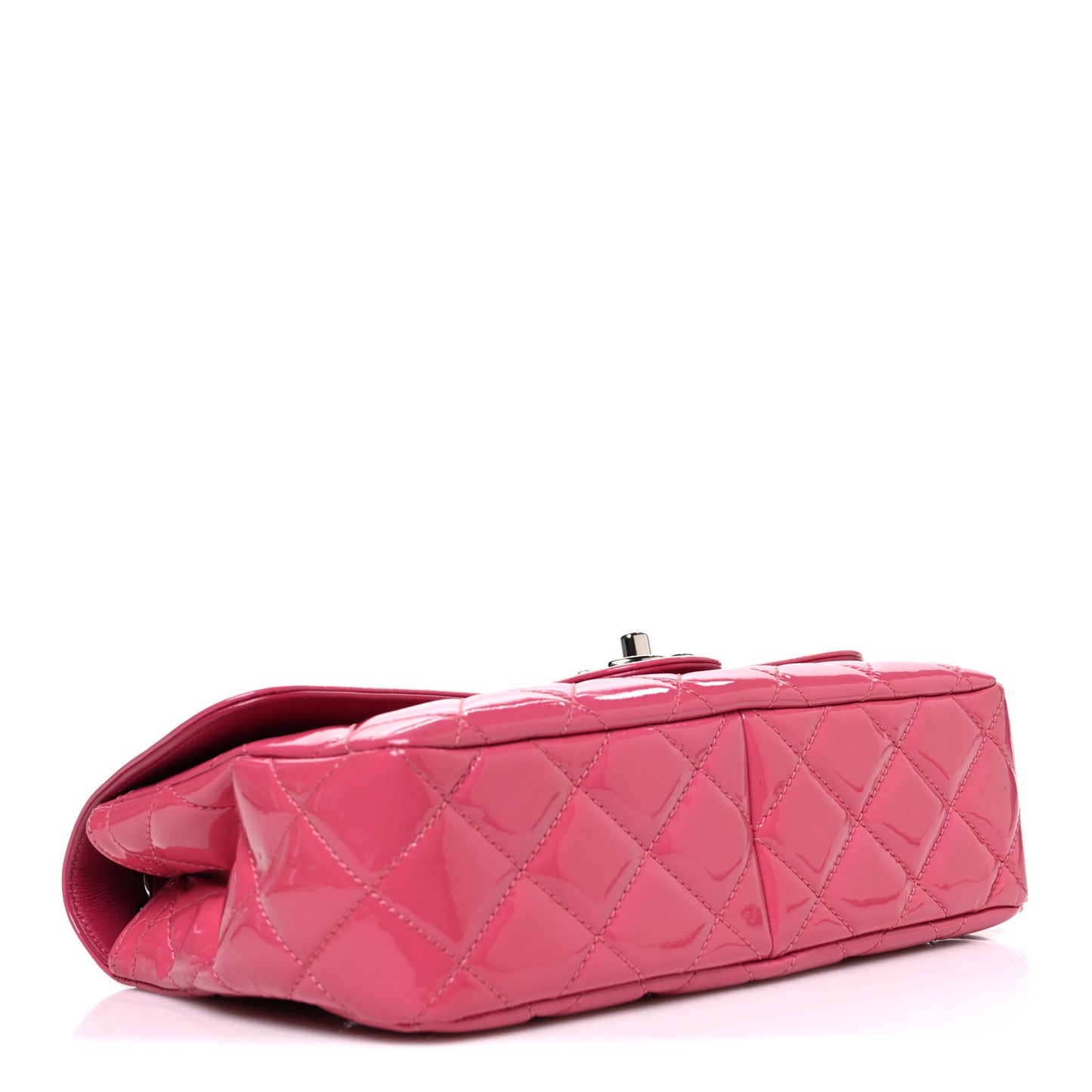 Patent Quilted Large Coco Shine Flap Pink